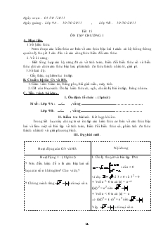 Giáo án Đại số 9 từ tiết 15 đến tiết 17 năm học 2011- 2012