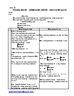 Giáo án Đại sô 9 - từ tiết 37 đến tiết 47