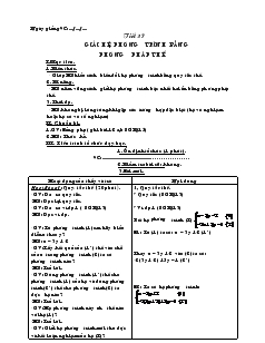 Giáo án Đại số 9 từ tiết 37 đến tiết 55