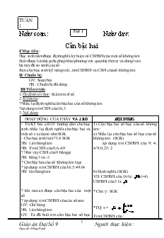 Giáo án Đại số 9 Tuần 1 Trường THCS Quách Phẩm