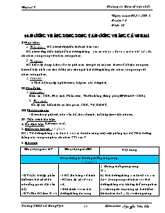 Giáo án Đại số 9 Tuần 13 Trường THCS xã Hàng Vịnh