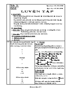 Giáo án Đại số 9 - Tuần 21 - Tiết 42 : Luyện tập