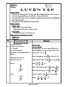 Giáo án Đại số 9 - Tuần 22 - Tiết 43 : Luyện tập