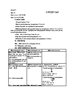 Giáo án Đại số 9 - Tuần 29 - Tiết 58 : Luyện Tập