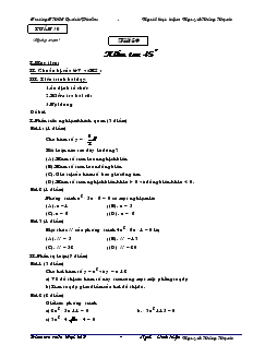 Giáo án Đại số 9 Tuần 30 Trường THCS Quách Phẩm