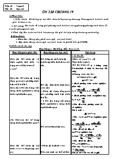 Giáo án Đại số 9 - Tuần 32- Tiết 67 : Ôn tập chương IV