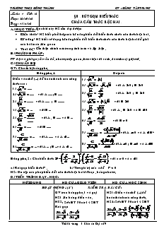 Giáo án Đại số 9 Tuần 7 - Tiết 13 : Rút gọn biểu thức chứa căn thức bậc hai