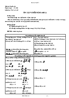 Giáo án Đại số khối 9 - Ôn tập cuối năm (tiết 1)