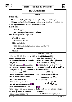 Giáo án Đại số khối 9 - Tiết 1