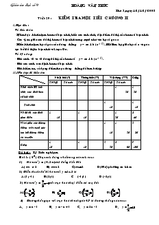 Giáo án Đại số khối 9 - Tiết 29: Kiểm tra một tiết chương II