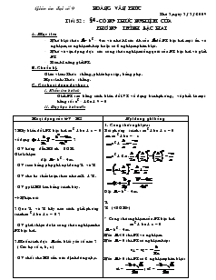 Giáo án Đại số khối 9 - Tiết 52 đến tiết 57