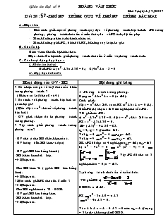 Giáo án Đại số khối 9 - Tiết 58 đến tiết 70