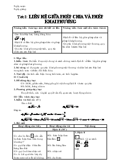 Giáo án Đại số khối 9 - Tiết 8: Liên hệ giữa phép chia và phép khai phương