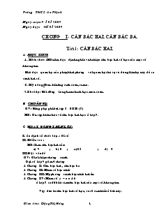 Giáo án Đại số khối 9 - Trường THCS An Thịnh