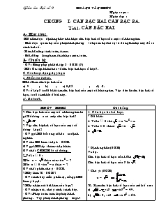 Giáo án Đại số khối 9 - Tuần 1 đến tuần 9