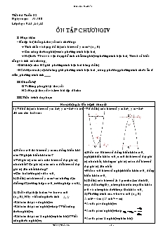 Giáo án Đại số khối 9 - Tuần 23: Ôn tập chương IV