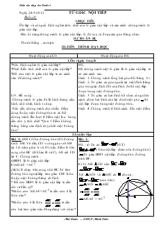 Giáo án dạy ôn Toán 9 - Tứ giác nội tiếp