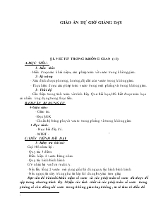 Giáo án dự giờ Vectơ trong không gian (tiết 1)