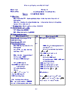 Giáo án giảng dạy môn Đại Số lớp 9