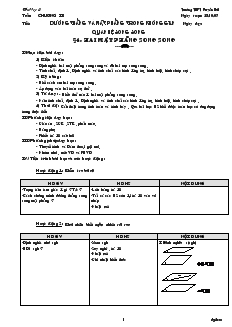 Giáo án Hình học 11: Hai mặt phẳng song song