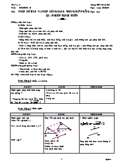 Giáo án Hình học 11 Phép tịnh tiến