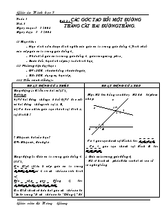 Giáo án Hình học 7 Tuần 3 năm học 2008- 2009