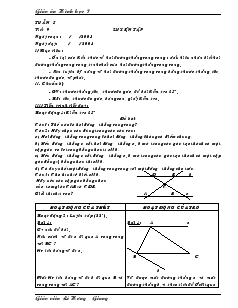 Giáo án Hình học 7 Tuần 5 năm học 2008- 2009