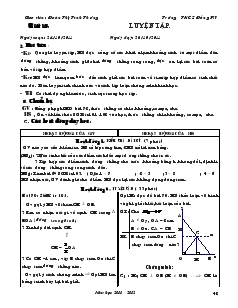 Giáo án Hình học 8 Tuần 10 Trường THCS Đồng Mĩ