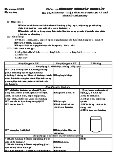 Giáo án Hình học 9 Chương IV: Hình trụ – hình nón – hình cầu