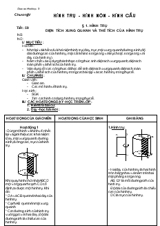 Giáo án Hình học 9 Chương IV Hình trụ - Hình nón - hình cầu