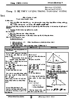 Giáo án Hình học 9 học kỳ I Trường THCS Xuân Lâm