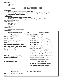 Giáo án Hình học 9 năm học 2007- 2008 - Tiết 56 : Ôn tập chương III