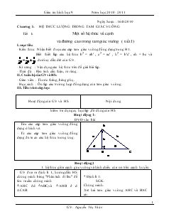 Giáo án Hình học 9 năm học 2010 - 2011