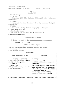 Giáo án Hình học 9 năm học 2011- 2012 Tiết 23 : Luyện Tập