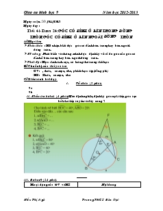 Giáo án Hình học 9  Năm học 2012-2013 Truong THCS Bàn Đạt