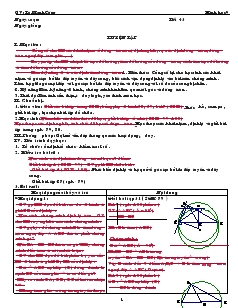 Giáo án Hình học 9 - Tiết 43 : Luyện Tập