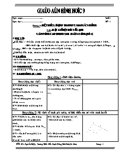 Giáo án Hình học 9 - Trường THCS Biển Bạch Đông , Thới Bình, Cà Mau
