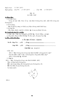 Giáo án Hình học 9 từ tiết 19 đến tiết 22 năm học 2011- 2012