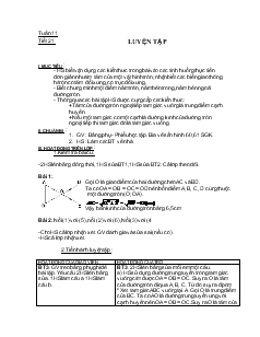 Giáo án Hình học 9 - Tuần 11 - Tiết 21 : Luyện Tập