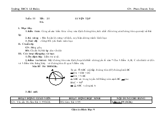 Giáo án Hình học 9 - Tuần 11 Trường THCS Lê Hoàn
