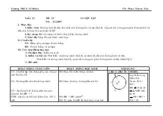Giáo án Hình học 9 - Tuần 12 Trường THCS Lê Hoàn