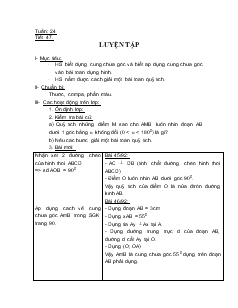 Giáo án Hình học 9 - Tuần 24 - Tiết 47 : Luyện Tập