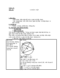 Giáo án Hình học 9 - Tuần 25 - Tiết 49 : Luyện Tập