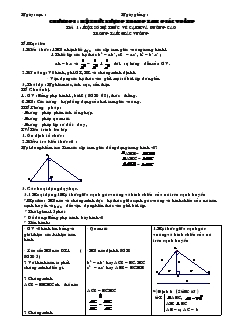 Giáo án Hình học khối 9 - Tiết 1: Một số hệ thức về cạnh và đường cao trong tam giác vuông
