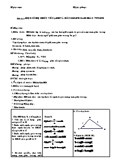 Giáo án Hình học khối 9 - Tiết 11: Một số hệ thức về cạnh và góc trong tam giác vuông