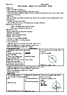 Giáo án Hình học khối 9 - Tiết 22: Đường kính và dây của đường tròn