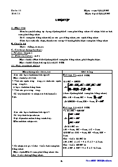 Giáo án Hình học lớp 7 Tuần 11, 12 năm học 2008- 2009