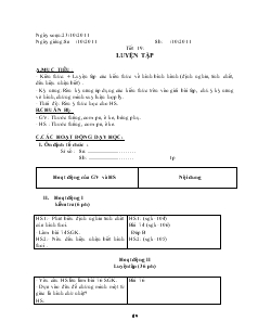 Giáo án Hình học lớp 8 năm học 2011- 2012 Tiết 19: Luyện Tập