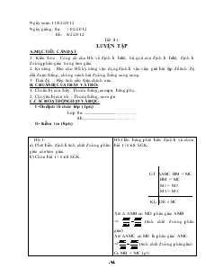 Giáo án Hình học lớp 8 năm học 2011- 2012 Tiết 41: Luyện Tập