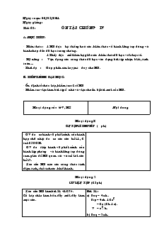 Giáo án Hình học lớp 8 năm học 2011- 2012 Tiết 68: Ôn tập chương IV